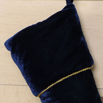 Blue Knightsbridge Velvet Xmas Gift Decoration Christmas Stocking - 3