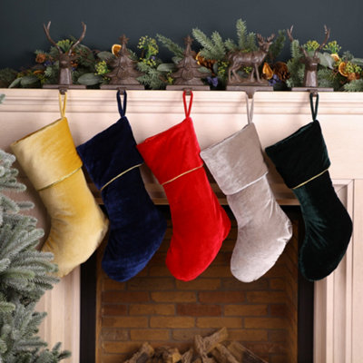 Blue Knightsbridge Velvet Xmas Gift Decoration Christmas Stocking - 4