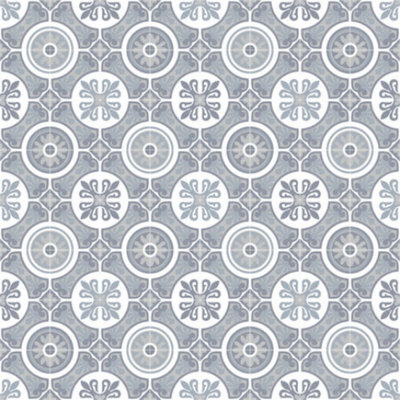 Blue Lagos Mosaic Effect Vinyl Flooring 4m x 2m (8m2)