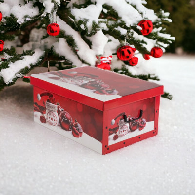 Blue - Large 45L Christmas Xmas Storage Box with Lids