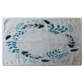 Blue Leaves Frame (Bath Towel) / Default Title