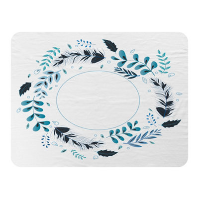 BLUE LEAVES FRAME (BLANKET) / DEFAULT TITLE