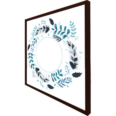 Blue leaves frame (Picutre Frame) / 24x24" / Black
