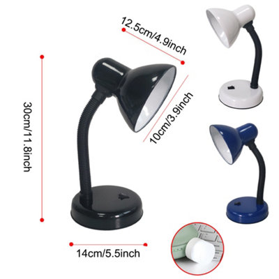 Blue LED Desk Lamp with Flexible Neck for Reading & Study