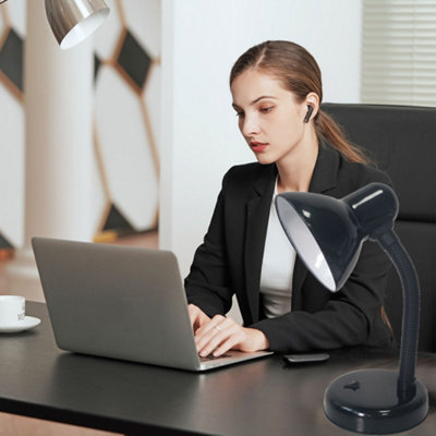 Blue LED Desk Lamp with Flexible Neck for Reading & Study