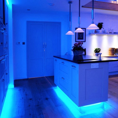 BLUE LED Tape Strip Light 10 Metres 24V Continuous COB Illumination IP20 with Driver