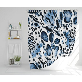 Blue Leopard Print (Shower Curtain) / Default Title