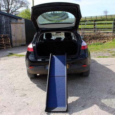 Blue Lightweight Folding Travel Pet Ramp DIY at B Q