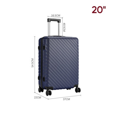 Blue Lightweight Hardside Travel Suitcase with Spinner Wheels 20" - 6