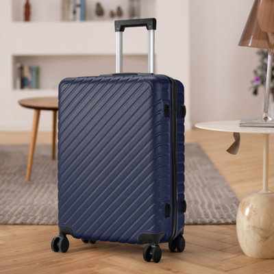 Blue Lightweight Hardside Travel Suitcase with Spinner Wheels 24"