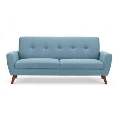 Blue Linen Fabric 3 Seater Sofa