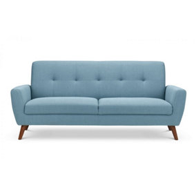 Blue Linen Fabric 3 Seater Sofa