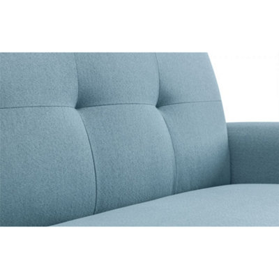 Blue Linen Fabric 3 Seater Sofa