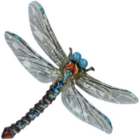 Blue Metal Dragonfly Garden/Home Wall Art Ornament 35x28cm Inddor/Outdoor