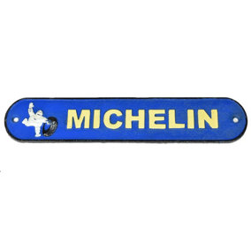 Blue Michelin / Man Cast Iron Sign Plaque Door Wall House Fence Gate Post