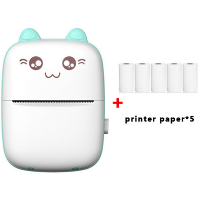 Mini Printer, Portable Inkless Thermal Pocket Photo Printer Built