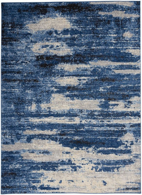 Blue Modern  Abstract Rug for Living Room, Bedroom, Dining Room - 69 X 221 (Runner)