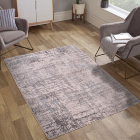 Blue Modern Easy to Clean Abstract Rug for Living Room, Dining Room, Bedroom - 66 X 230 (Runner)