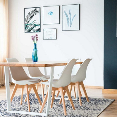 Blue Modern Floral Cotton Easy to Clean Polyester Rug for Living Room, Bedroom - 244cm X 305cm