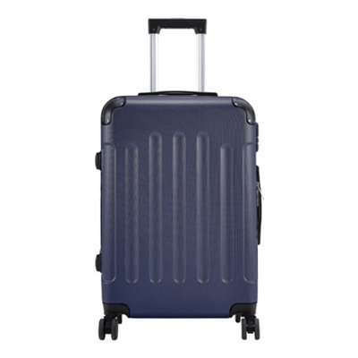 Blue Modern Hardside Spinner Suitcase with Combination Lock 24"