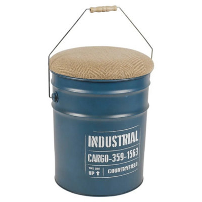 Blue - Multicolored Retro Vintage Rustic Sitting Stool