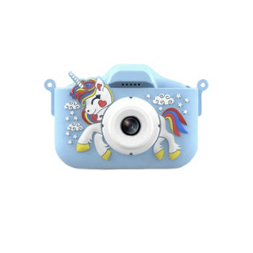 Blue New Mini Children HD Digital Toy Unicorn Camera