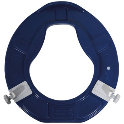 Blue One Piece Moulded Toilet Seat - Raised 2 Inches - Anti Bacterial Finish