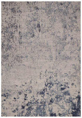 Blue Outdoor Rug, Abstract Stain-Resistant Rug For Patio Decks Garden, 2mm Modern Outdoor Durable Rug-160cm X 230cm