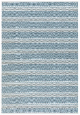 Blue Outdoor Rug, Geometric Striped Stain-Resistant Rug For Patio Decks Garden, 2mm Modern Outdoor Rug-200cm X 290cm