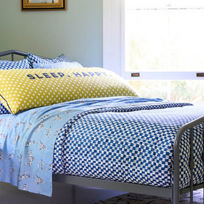 Blue Petite Painted Check Duvet Cover Set