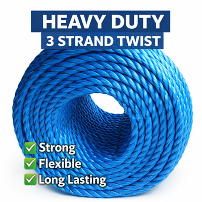 Blue Polypropylene Rope 50m Long 16 mm Rope Maximum Breaking Load ...