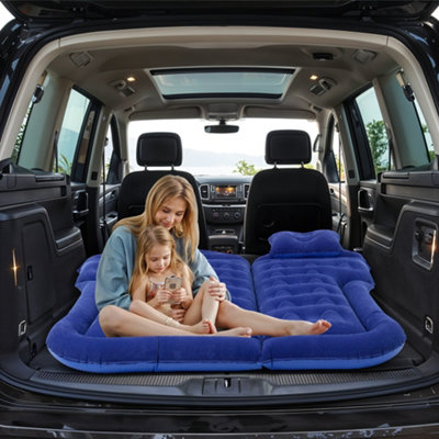 Blue Portable Car Air Bed Air Mattress with Pillows and Inflation Pump