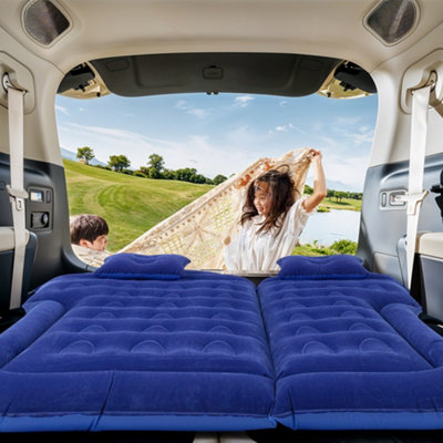 Blue Portable Car Air Bed Air Mattress with Pillows and Inflation Pump