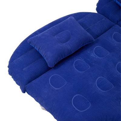 Blue Portable Car Air Bed Air Mattress with Pillows and Inflation Pump