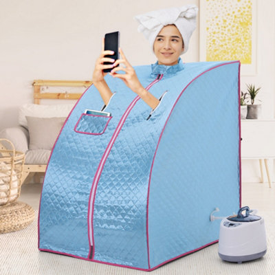Blue Portable Foldable 2L Full Body Loss Weight Home Spa Sauna Steam ...