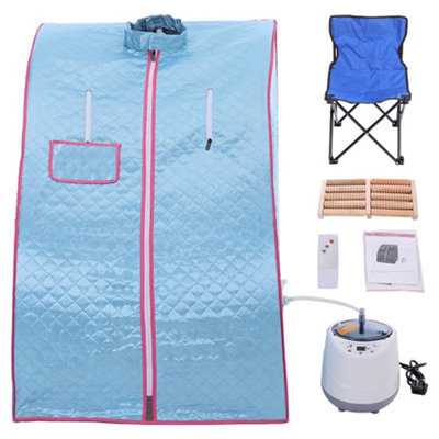 Blue Portable Foldable 2L Full Body Loss Weight Home Spa Sauna Steam Kit for Relaxation