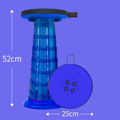 Blue Portable Folding Camping Telescopic Stool Heightened Lotus Model