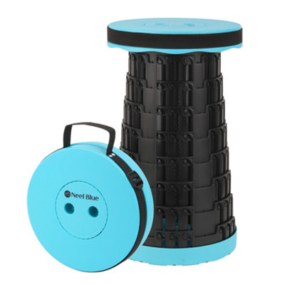 Blue Portable Telescopic Stool, Collapsible Plastic Stool for Hiking ...
