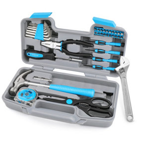 Blue Repair and Maintenance Tools kit set for Household Work with Tool Box 40 Pc