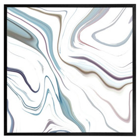 Blue rippled marble (Picutre Frame) / 12x12" / Black