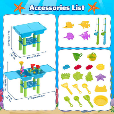 Blue sand and water table Activity Sandbox Sensory Table for Kids ...