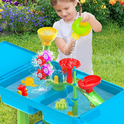 Blue sand and water table Activity Sandbox Sensory Table for Kids ...