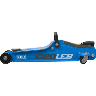 Blue Short Chassis Trolley Jack - 2000kg Limit - 385mm Max Height - Low Entry