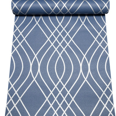 Blue Silver Geometric Wallpaper Textured Vinyl Glitter Shimmer Paste The Wall