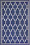 Blue Spanish Tile Garden Patio Rug - Weatherproof, Mould & Mildew Resistant Indoor Outdoor Mat - Rectangular 80 x 150cm