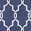 Blue Spanish Tile Garden Patio Rug - Weatherproof, Mould & Mildew Resistant Indoor Outdoor Mat - Round 120cm Diameter