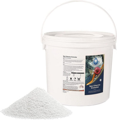 BLUE SPARKLE 10 Kg Chlorine Granules Water Treatment for Rapid Disinfecting and Cleaning of Hot Tub Spa and Swimming Pool