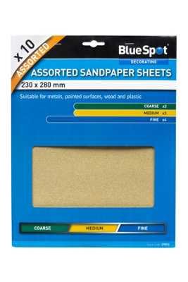 Blue Spot Tools - 10 Pce Assorted Sandpaper Sheets