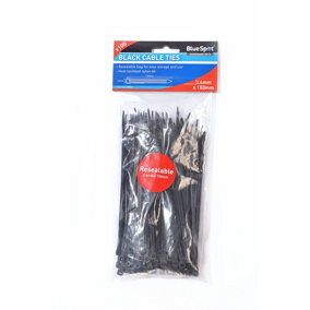 Blue Spot Tools - 100 Pce 3.6mm X 150mm Black Cable Ties