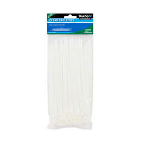 Blue Spot Tools - 100 Pce 4.8mm X 200mm White Cable Ties